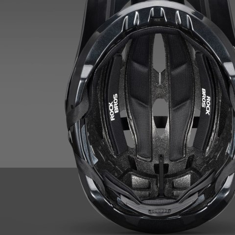 Kask rowerowy Rockbros LK-99 na rower górski z regulowanym daszkiem i zapięciem magnetycznym 58-62 cm - tytanowy
