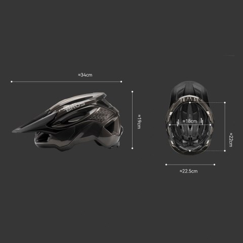 Kask rowerowy Rockbros LK-99 na rower górski z regulowanym daszkiem i zapięciem magnetycznym 58-62 cm - tytanowy