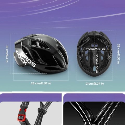 Kask rowerowy Rockbros TS-42 lekki 58-62 cm - czarny