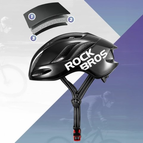Kask rowerowy Rockbros TS-42 lekki 58-62 cm - czarny