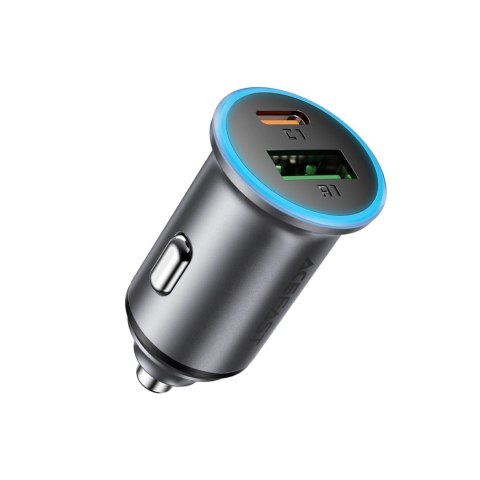 Ładowarka samochodowa Acefast B15 65W USB-A + USB-C - szara