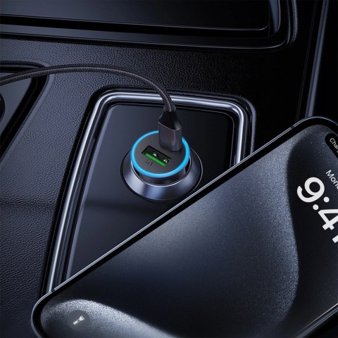 Ładowarka samochodowa Acefast B15 65W USB-A + USB-C - szara