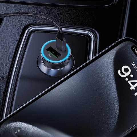 Ładowarka samochodowa Acefast B16 95W USB-A + USB-C - szara
