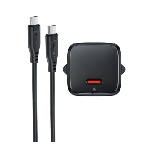Ładowarka sieciowa Acefast A118 30W GaN USB-C z kablem USB-C do Lightning 1.2m - czarna