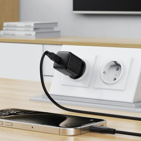 Ładowarka sieciowa Acefast A118 30W GaN USB-C z kablem USB-C do Lightning 1.2m - czarna