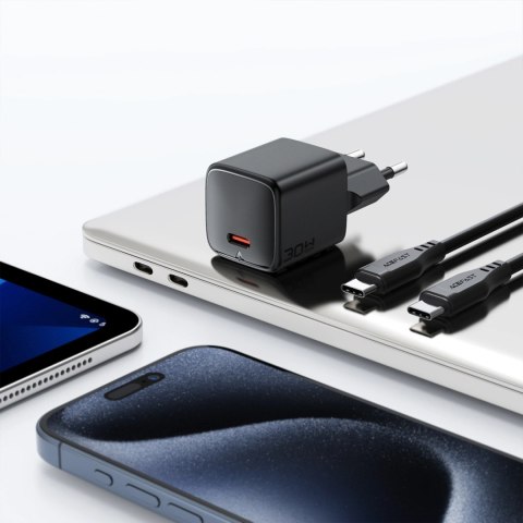Ładowarka sieciowa Acefast A118 30W GaN USB-C z kablem USB-C do Lightning 1.2m - czarna