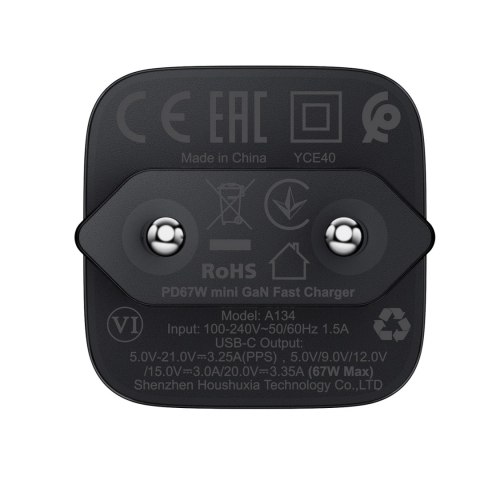 Ładowarka sieciowa Acefast A134 67W GaN USB-C - czarna