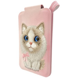 Portfel Magnetyczny Nimmy New Big-Eye Cute Pets 2.0 Cat ze stojakiem na telefon - różowe