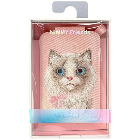 Portfel Magnetyczny Nimmy New Big-Eye Cute Pets 2.0 Cat ze stojakiem na telefon - różowe
