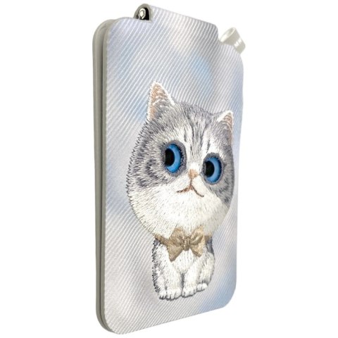 Portfel Magnetyczny Nimmy New Big-Eye Cute Pets 2.0 Cat ze stojakiem na telefon - szary