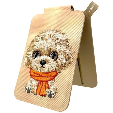 Portfel Magnetyczny Nimmy New Big-Eye Cute Pets 2.0 Dog ze stojakiem na telefon - brązowy