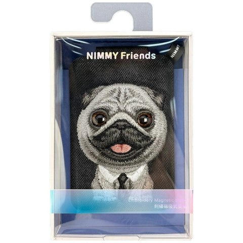 Portfel Magnetyczny Nimmy New Big-Eye Cute Pets 2.0 Dog ze stojakiem na telefon - czarny