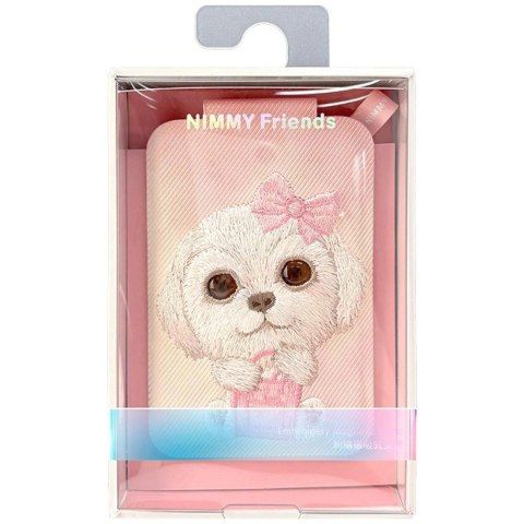 Portfel Magnetyczny Nimmy New Big-Eye Cute Pets 2.0 Dog ze stojakiem na telefon - różowy