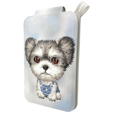 Portfel Magnetyczny Nimmy New Big-Eye Cute Pets 2.0 Dog ze stojakiem na telefon - szary