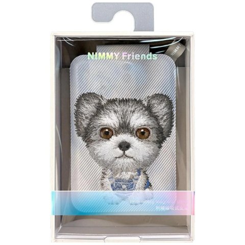 Portfel Magnetyczny Nimmy New Big-Eye Cute Pets 2.0 Dog ze stojakiem na telefon - szary