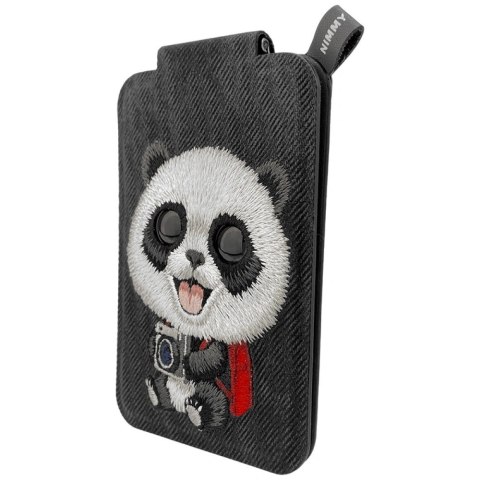 Portfel Magnetyczny Nimmy New Big-Eye Cute Pets 2.0 Panda ze stojakiem na telefon - czarny