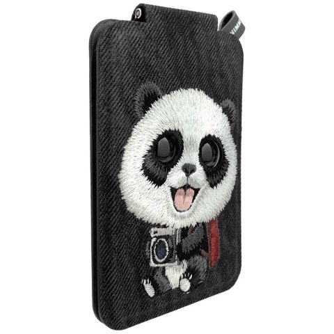 Portfel Magnetyczny Nimmy New Big-Eye Cute Pets 2.0 Panda ze stojakiem na telefon - czarny