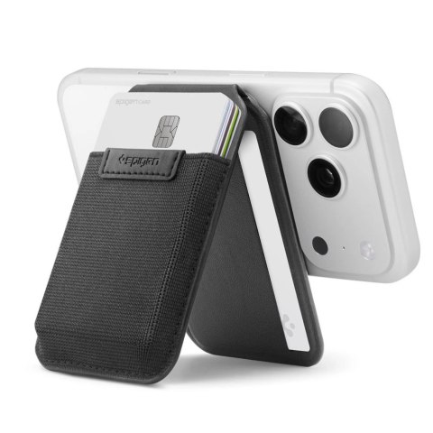 Portfel Spigen Slim Fold S314-4 MagSafe na telefon - czarny