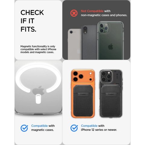 Portfel Spigen Slim Fold S314-4 MagSafe na telefon - czarny