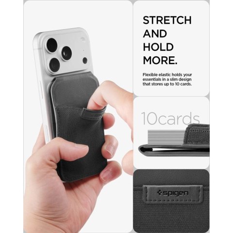 Portfel Spigen Slim Fold S314-4 MagSafe na telefon - czarny