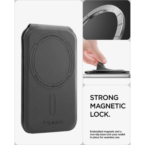 Portfel Spigen Slim Fold S314-4 MagSafe na telefon - czarny