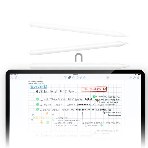 Rysik stylus pojemnościowy Acefast V1 uniwersalny z 2 wymiennymi końcówkami - biały
