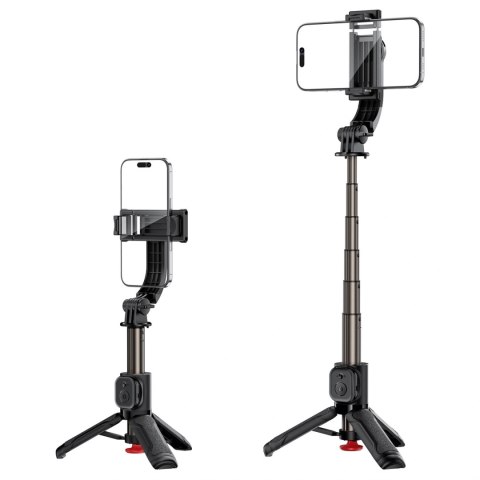 Selfie stick Acefast E42 z automatycznym statywem i pilotem Bluetooth 63 cm - czarny