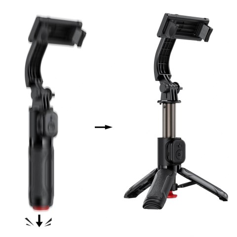 Selfie stick Acefast E42 z automatycznym statywem i pilotem Bluetooth 63 cm - czarny