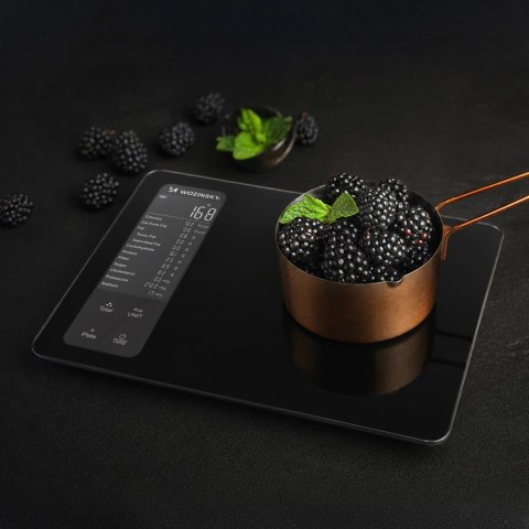 Waga kuchenna Wozinsky WIK-16 inteligentna z wyświetlaczem cyfrowym Bluetooth aplikacja - czarna