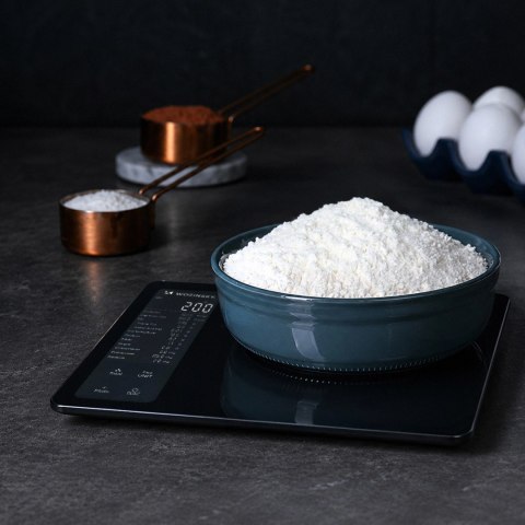 Waga kuchenna Wozinsky WIK-16 inteligentna z wyświetlaczem cyfrowym Bluetooth aplikacja - czarna
