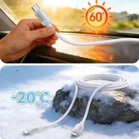 Joyroom S-A62 Lively Series 60W Fast Charging Data Cable (Type-C to Type-C) 1.2m-White