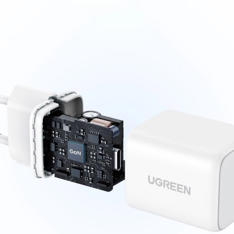 Ładowarka sieciowa Ugreen Nexode N Series X513 30W GaN 1x USB-C - biała