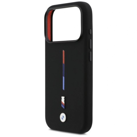 Etui BMW M Silicon Tricolor Line MagSafe na iPhone 17 Pro - czarne