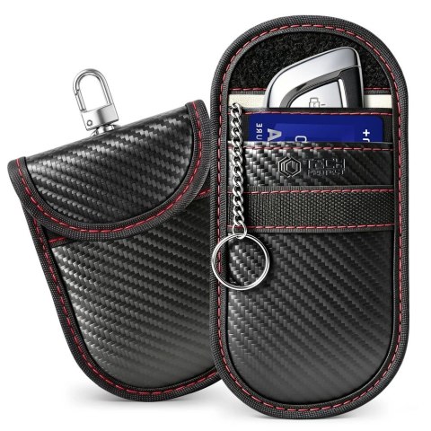 Etui antykradzieżowe Tech-Protect KLR100 RFID - czarno-czerwone