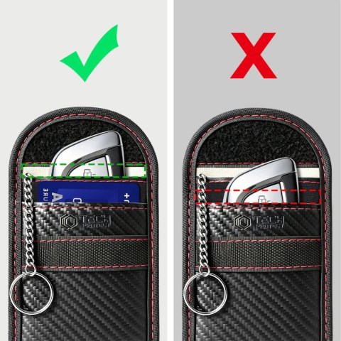Etui antykradzieżowe Tech-Protect KLR100 RFID - czarno-czerwone