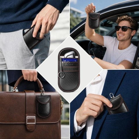 Etui antykradzieżowe Tech-Protect KLR100 RFID - czarno-czerwone
