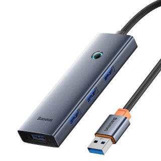 Hub USB-A Baseus UltraJoy Series 4xUSB-A 3.0 1xUSB-C 5V 50cm - szary
