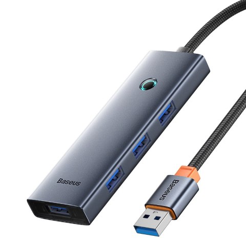 Hub USB-A Baseus UltraJoy Series 4xUSB-A 3.0 1xUSB-C 5V 50cm - szary