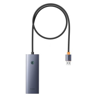 Hub USB-A Baseus UltraJoy Series 4xUSB-A 3.0 1xUSB-C 5V 50cm - szary