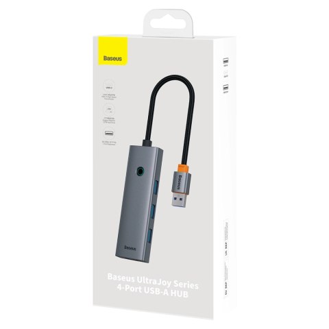 Hub USB-A Baseus UltraJoy Series 4xUSB-A 3.0 1xUSB-C 5V 50cm - szary