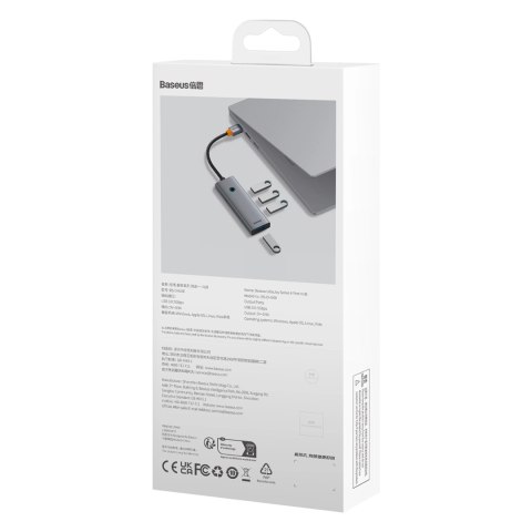 Hub USB-A Baseus UltraJoy Series 4xUSB-A 3.0 1xUSB-C 5V 50cm - szary