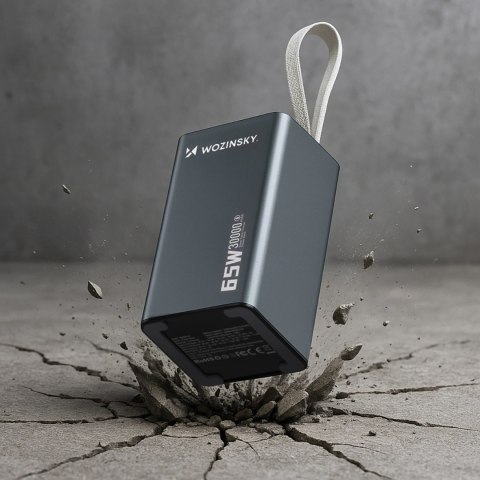 Powerbank Wozinsky K65+ 65W 30000mAh 2x USB-C, 1x USB-A 65W - szary