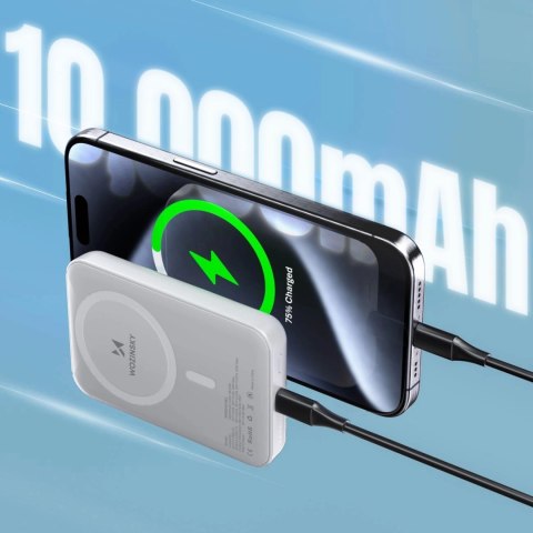 Powerbank magnetyczny Wozinsky WRW349YWS 10000 mAh - biały