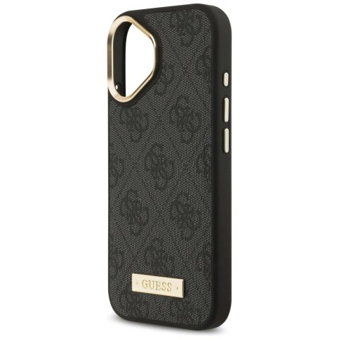Etui Guess 4G Logo Plate MagSafe na iPhone 17 - czarne