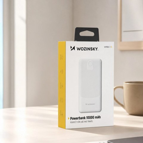 Powerbank Wozinsky Wpower WPBBK-3 10000 mAh 10 W 2x USB-A 2A - biały
