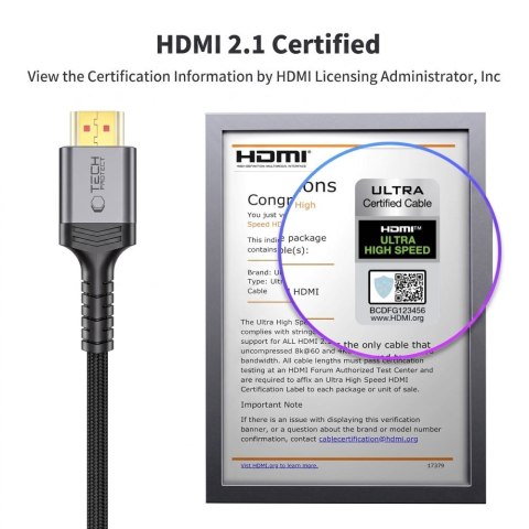 TECH-PROTECT ULTRABOOST CABLE HDMI 2.1 4K 120HZ / 8K 60HZ 300CM BLACK