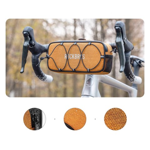 Torba na kierownicę 1,9L Rockbros TL001 ROAD TO SKY wodoodporna - pomarańczowa