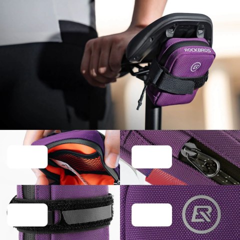 Torba podsiodłowa Rockbros F006 mała, kolor fioletowy