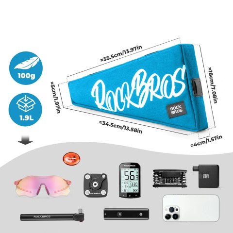 Torba trójkątna Rockbros G008 Flash Journey - XL, niebieska