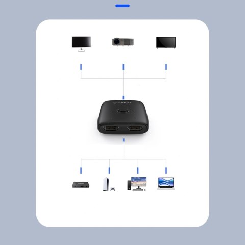 Adapter HDMI Orico AS2-A1 dwukierunkowy splitter - czarny
